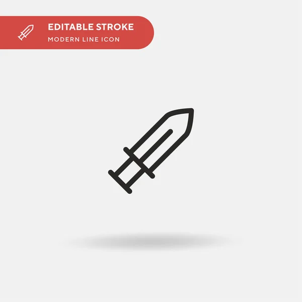 Espada Icono Vector Simple Plantilla Diseño Símbolo Ilustración Para Elemento — Vector de stock