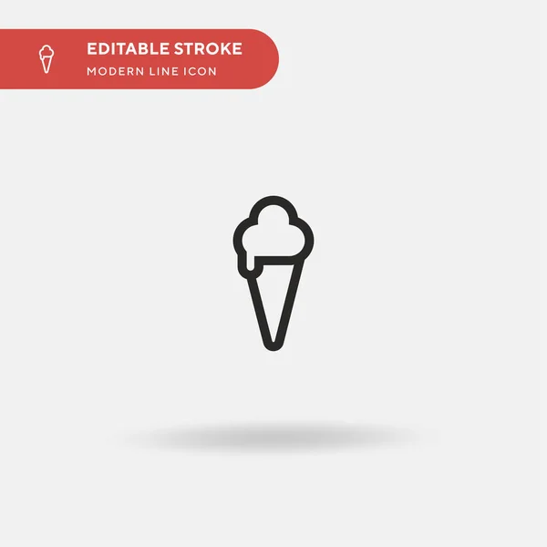 Ice Cream Prosta Ikona Wektora Wzór Symbolu Ilustracji Dla Mobilnego — Wektor stockowy