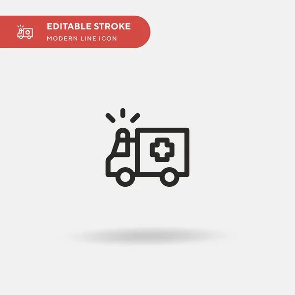 Ambulancia Icono Vector Simple Plantilla Diseño Símbolo Ilustración Para Elemento — Vector de stock