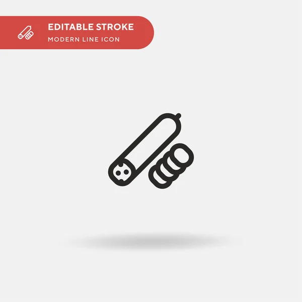 Salami Icono Vector Simple Plantilla Diseño Símbolo Ilustración Para Elemento — Vector de stock