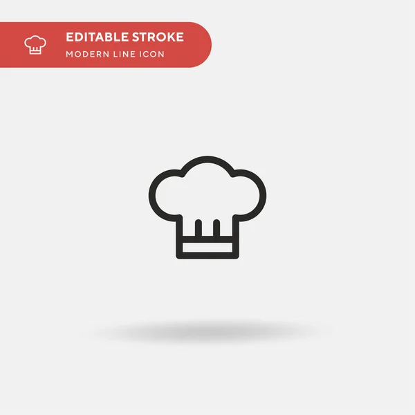 Chef Hatt Enkel Vektor Ikon Illustration Symbol Design Mall För — Stock vektor