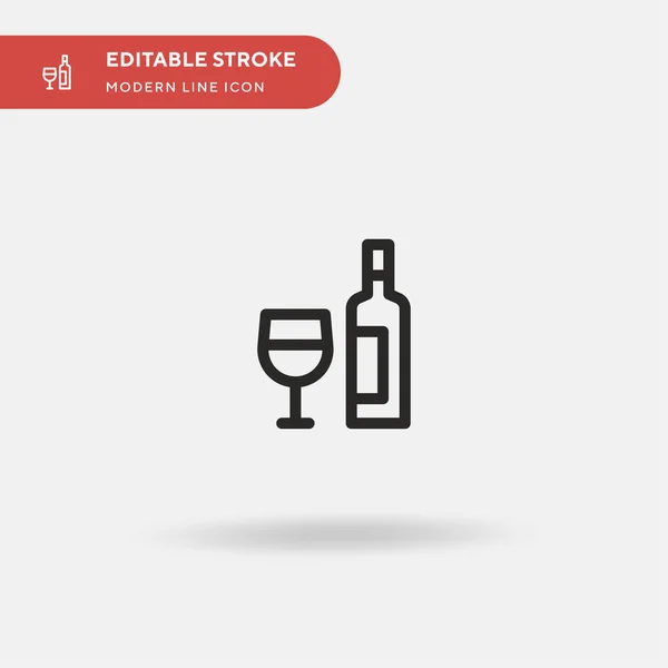 Wino Prosta Ikona Wektora Wzór Symbolu Ilustracji Dla Mobilnego Elementu — Wektor stockowy