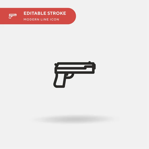 Handgun Ícone Vetorial Simples Modelo Design Símbolo Ilustração Para Elemento — Vetor de Stock