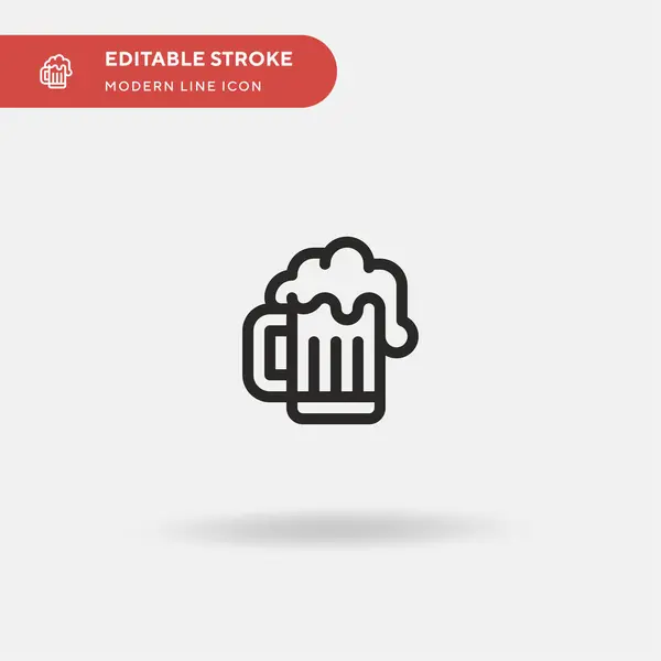 Cerveja Ícone Vetorial Simples Modelo Design Símbolo Ilustração Para Elemento — Vetor de Stock