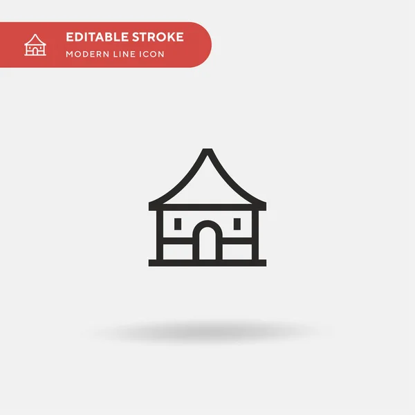 Hut Icono Vector Simple Plantilla Diseño Símbolo Ilustración Para Elemento — Vector de stock