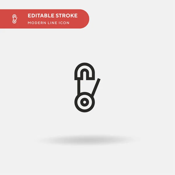 Pin Segurança Ícone Vetorial Simples Modelo Design Símbolo Ilustração Para — Vetor de Stock