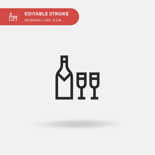 Champagne Simple Icône Vectorielle Modèle Conception Symbole Illustration Pour Élément — Image vectorielle