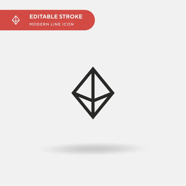 Ethereum Ícone Vetorial Simples Modelo Design Símbolo Ilustração Para Elemento — Vetor de Stock