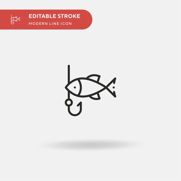 Pêche Simple Icône Vectorielle Modèle Conception Symbole Illustration Pour Élément — Image vectorielle