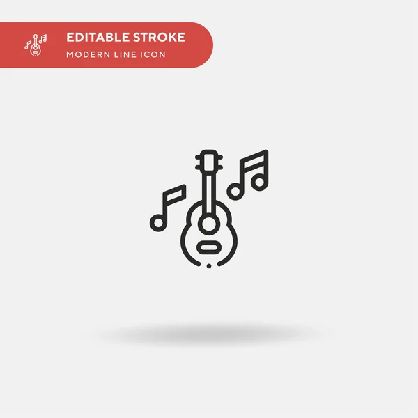 Acoustic Guitar Simple Vector Icon Illustration Symbol Design Template Web — Stock Vector