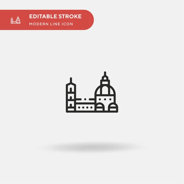 Cathédrale Simple Icône Vectorielle Modèle Conception Symbole Illustration Pour Élément — Image vectorielle