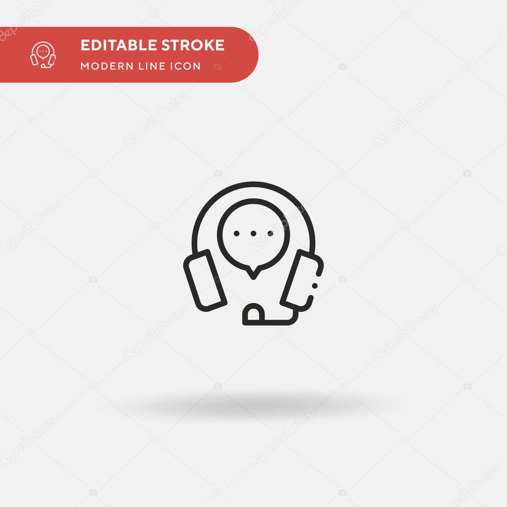 Headset Simple vector icon. Illustration symbol design template for web mobile UI element. Perfect color modern pictogram on editable stroke. Headset icons for your business project
