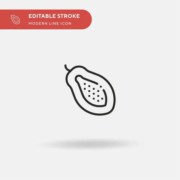 Papaya Icono Vector Simple Plantilla Diseño Símbolo Ilustración Para Elemento — Archivo Imágenes Vectoriales