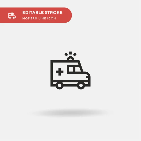Ambulancia Icono Vector Simple Plantilla Diseño Símbolo Ilustración Para Elemento — Vector de stock