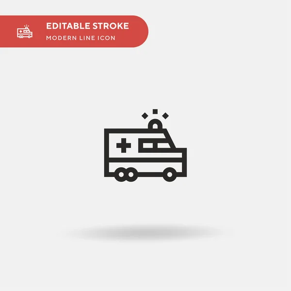 Ambulancia Icono Vector Simple Plantilla Diseño Símbolo Ilustración Para Elemento — Vector de stock