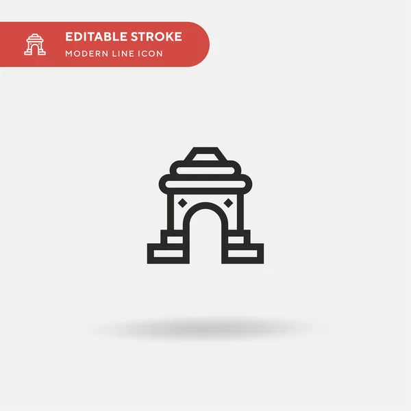 Gate Índia Ícone Vetorial Simples Modelo Design Símbolo Ilustração Para — Vetor de Stock