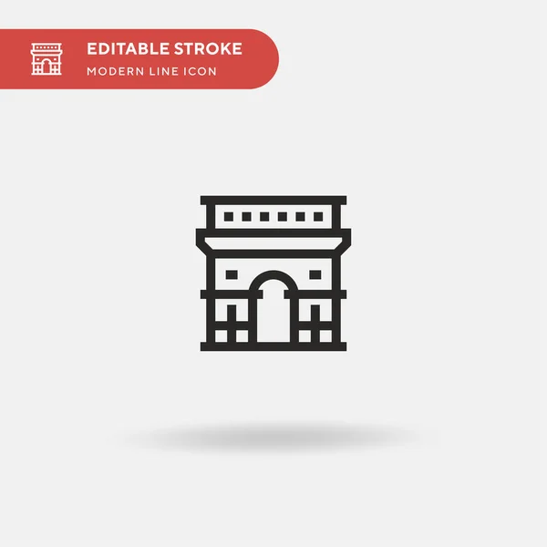 Arc Triomphe Eenvoudig Vectoricoon Illustratie Symbool Ontwerp Sjabloon Voor Web — Stockvector