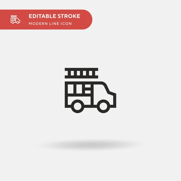 Fire Truck Simple Vector Icon Illustration Symbol Design Template Web — Stock Vector