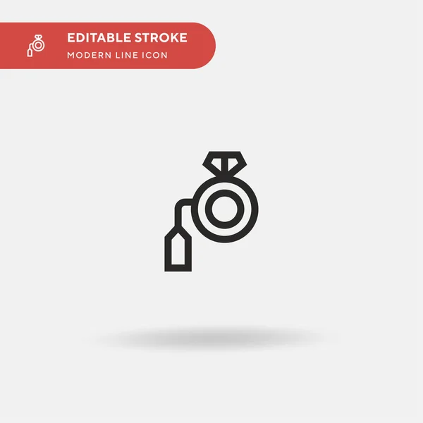 Anillo Diamante Icono Vector Simple Plantilla Diseño Símbolo Ilustración Para — Vector de stock