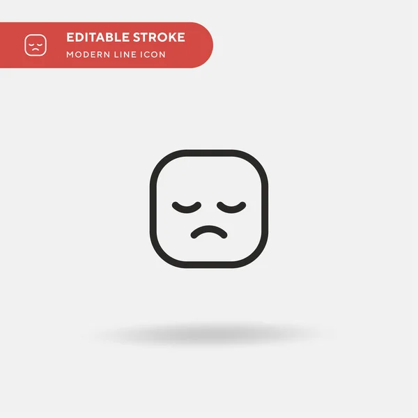 Ícone Vetor Simples Triste Modelo Design Símbolo Ilustração Para Elemento — Vetor de Stock