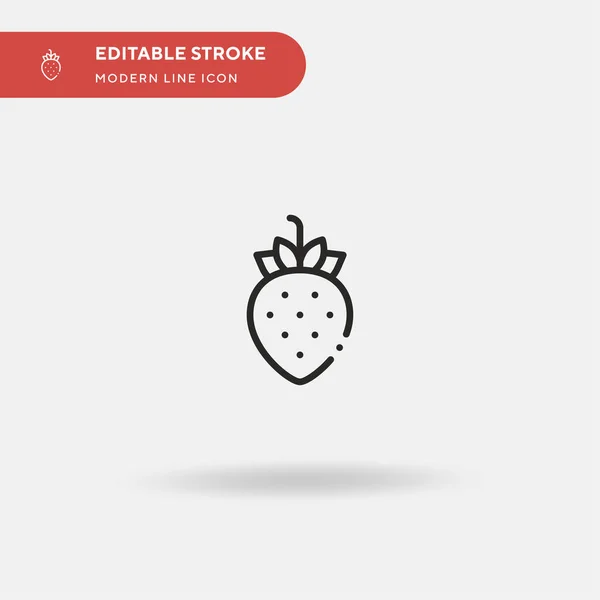 Иконка Вектора Strawberry Simple Шаблон Оформления Символов Иллюстрации Веб Мобильного — стоковый вектор