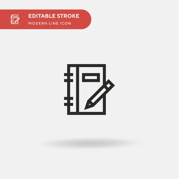 Notebook Ícone Vetorial Simples Modelo Design Símbolo Ilustração Para Elemento —  Vetores de Stock