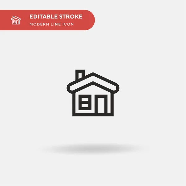 房子简单的矢量图标 Web移动Ui元素的说明性符号设计模板 完美的彩色现代象形文字可编辑笔画 您的商业项目的家庭图标 — 图库矢量图片