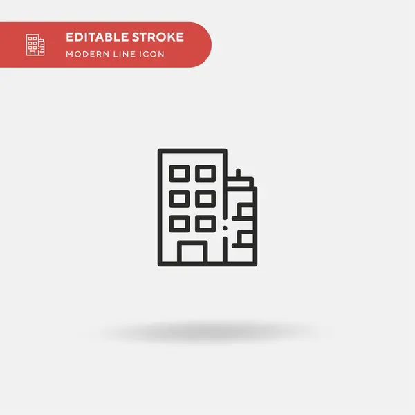 Apartamentos Ícone Vetorial Simples Modelo Design Símbolo Ilustração Para Elemento —  Vetores de Stock