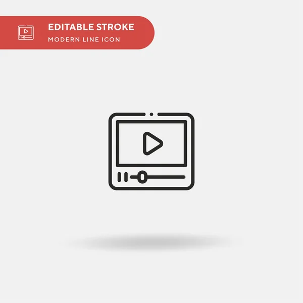 Video Enkel Vektor Ikon Illustration Symbol Design Mall För Webb — Stock vektor