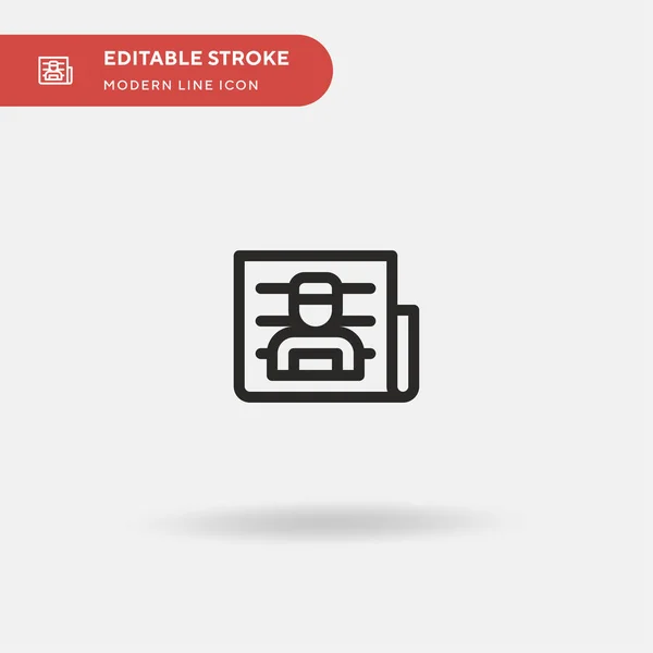 Jornal Ícone Vetorial Simples Modelo Design Símbolo Ilustração Para Elemento — Vetor de Stock