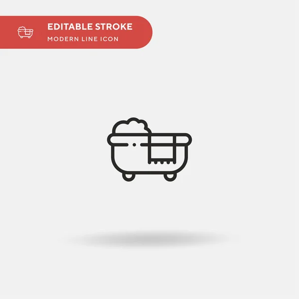 Bathtub Simple Vector Icon Illustration Symbol Design Template Web Mobile — Stock Vector