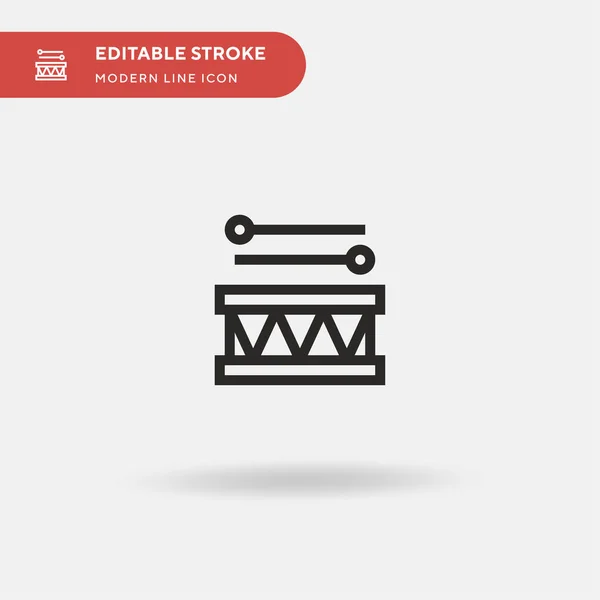 Drum Simple Vektor Icon Illustration Symbol Design Vorlage Für Web — Stockvektor