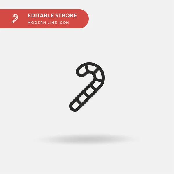 Candy Cane Einfaches Vektorsymbol Illustration Symbol Design Vorlage Für Web — Stockvektor