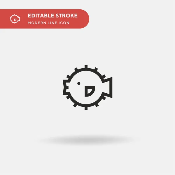 Blowfish Simple Vector Icon Illustration Symbol Design Template Web Mobile — Stock Vector