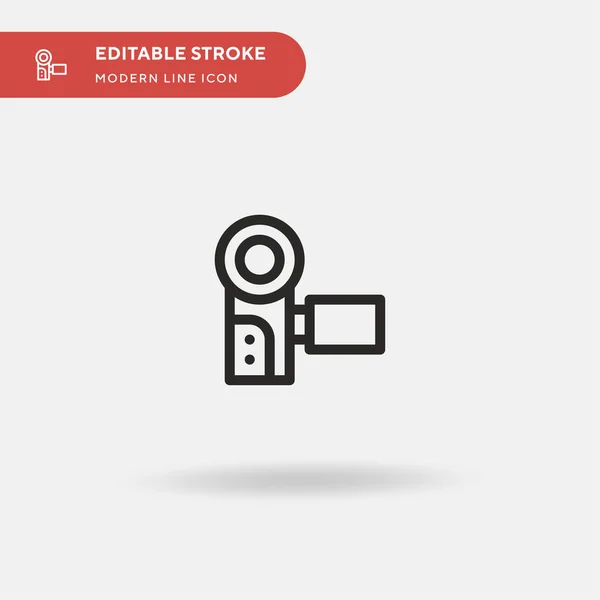 Video Camera Simple Vector Icon Illustration Symbol Design Template Web — Stock Vector