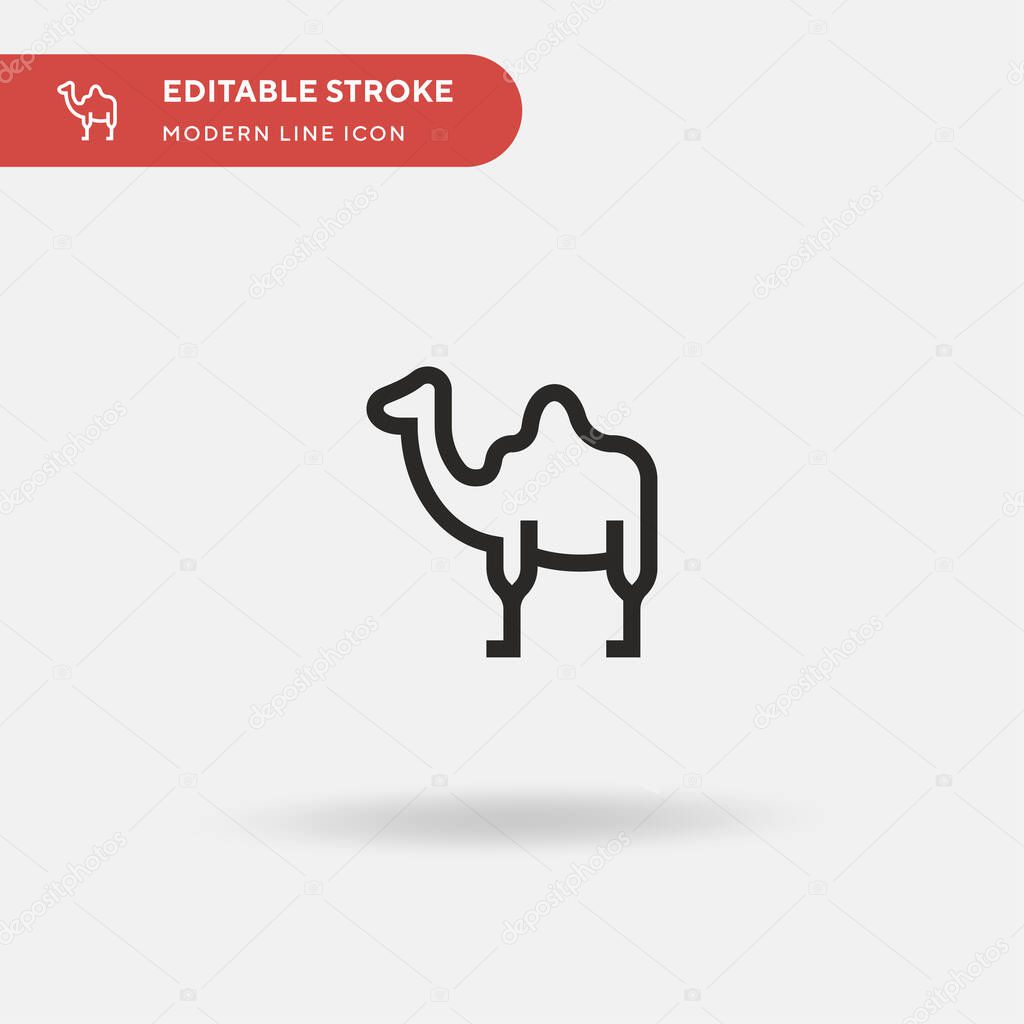 Dromedary Simple vector icon. Illustration symbol design template for web mobile UI element. Perfect color modern pictogram on editable stroke. Dromedary icons for your business project