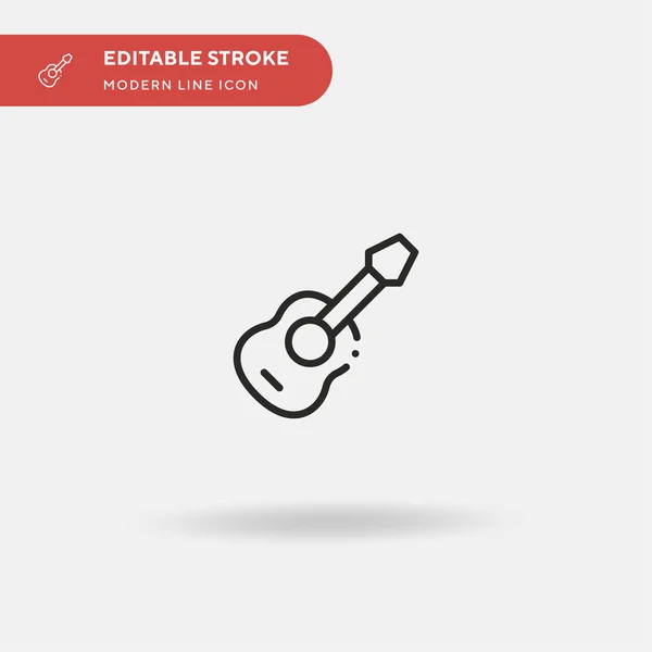 Gitaar Eenvoudige Vector Icoon Illustratie Symbool Ontwerp Sjabloon Voor Web — Stockvector