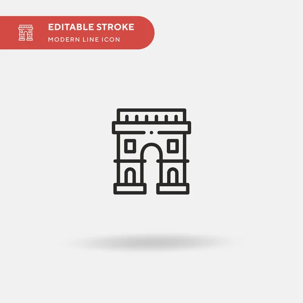 Arco Del Triunfo Icono Vector Simple Plantilla Diseño Símbolo Ilustración — Vector de stock