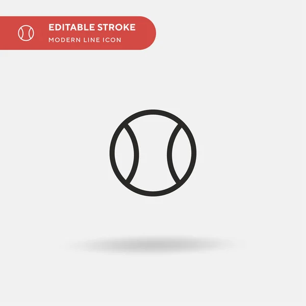 Balle Tennis Simple Icône Vectorielle Modèle Conception Symbole Illustration Pour — Image vectorielle