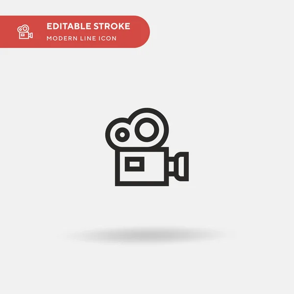 Cámara Vídeo Icono Vector Simple Plantilla Diseño Símbolo Ilustración Para — Vector de stock