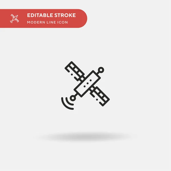 Satélite Ícone Vetorial Simples Modelo Design Símbolo Ilustração Para Elemento — Vetor de Stock