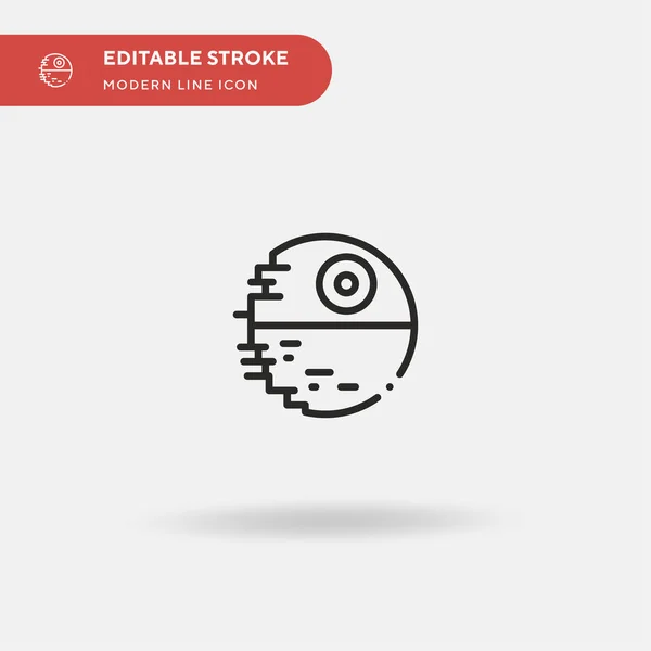 Death Star Simple Vector Icon Illustration Symbol Design Template Web — Stock Vector