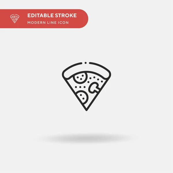 Pizza Slice Prosta Ikona Wektora Wzór Symbolu Ilustracji Dla Mobilnego — Wektor stockowy