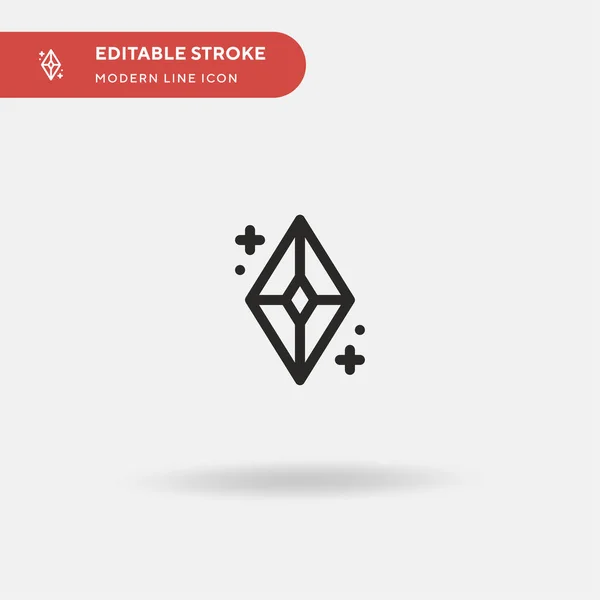 Gemstone Ícone Vetorial Simples Modelo Design Símbolo Ilustração Para Elemento — Vetor de Stock