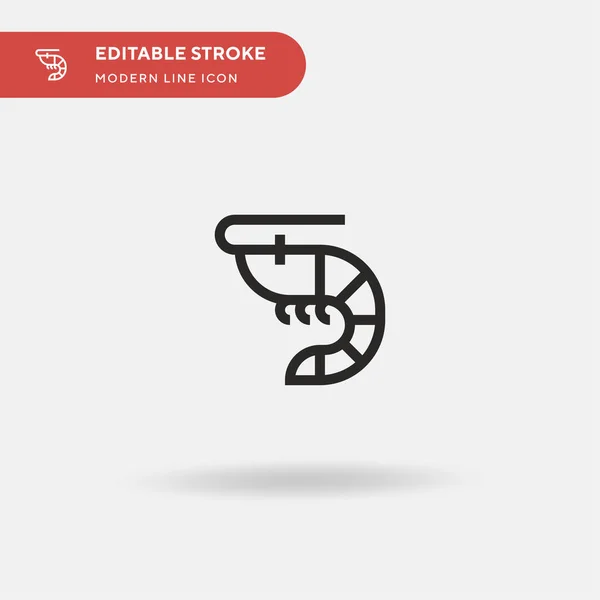 Shrimp Simple Vector Icon 디자인 모바일 요소를 템플릿 뇌졸중에 비즈니스 — 스톡 벡터