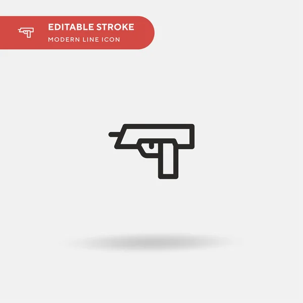 Pistola Ícone vetorial simples. Modelo de design de símbolo de ilustração para elemento UI móvel da web. Pictograma moderno de cor perfeita em curso editável. Ícones de arma para o seu projeto de negócio — Vetor de Stock