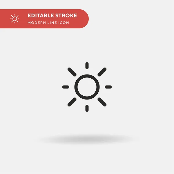 Sun Icona vettoriale semplice. Illustrazione modello di design simbolo per elemento web mobile UI. Pittogramma moderno a colori perfetto sul tratto modificabile. Icone Sun per il tuo progetto aziendale — Vettoriale Stock