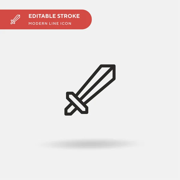 Espada Icono de vector simple. Plantilla de diseño de símbolo de ilustración para elemento de interfaz de usuario móvil web. Pictograma moderno de color perfecto en el trazo editable. Iconos de espada para su proyecto empresarial — Vector de stock