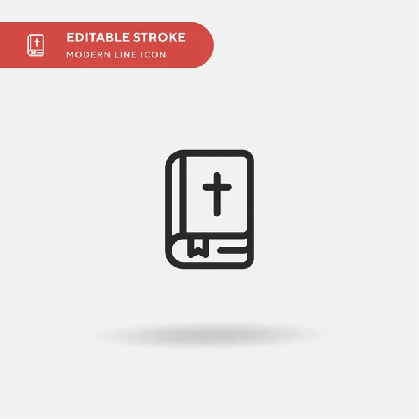 Biblia Icono Vector Simple Plantilla Diseño Símbolo Ilustración Para Elemento — Vector de stock