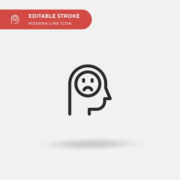 Ícone Vetor Simples Triste Modelo Design Símbolo Ilustração Para Elemento — Vetor de Stock